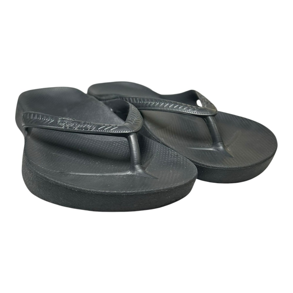 Archies Sandals Women's 7 Black Thong Flip Flop Comfort Beach Pool Orthotic Arch